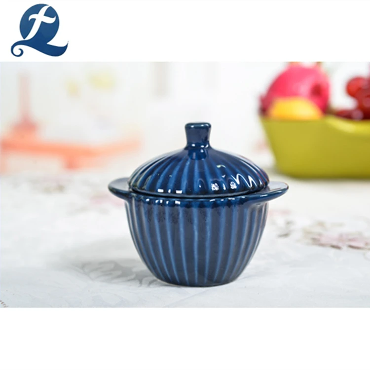 Cheap Colorful Painting Small Casserole Ceramic Soup Pot With Lid