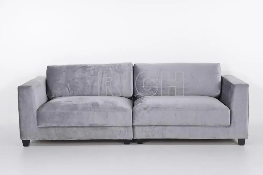 Loveseatsofá De Terciopelo Gris De Estilo Europeo,Sofá Para Sala De