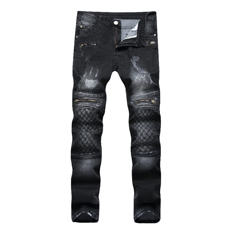Crazy Wholesale Custom Logo Biker Jeans Men Skinny For Male Denim - Buy ...