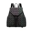 Geometric luminous shard Lattice rainbow zip lock holographic backpack