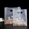 High quality Thank You candy cake gift transparent plastic shopping bag with handles
