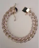 10k gold pave cz cuban silver chain bracelet silver chunky chain bracelet