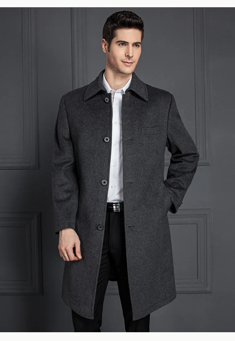 Latest Design Polo Neck Men's Long Wool Coat - Buy Wool Coat Product on ...