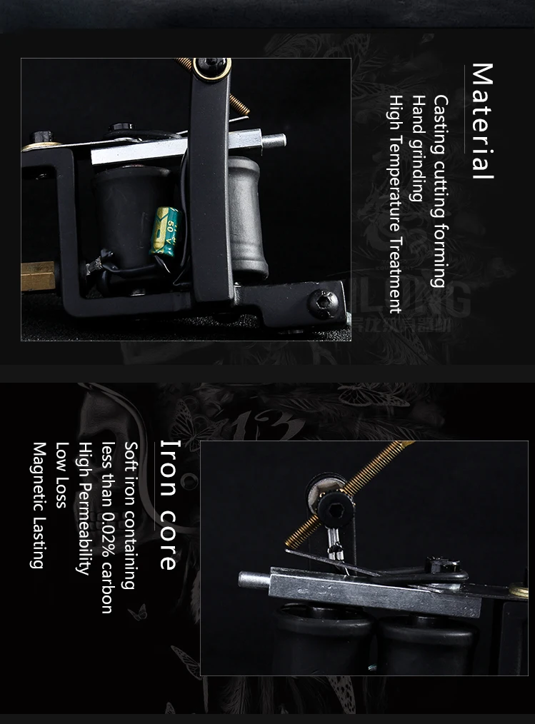 Yilong Imitation carving liner tatoo machine Iron Tattoo Machine Used for Lined and Shader Coil Tattoo Machine