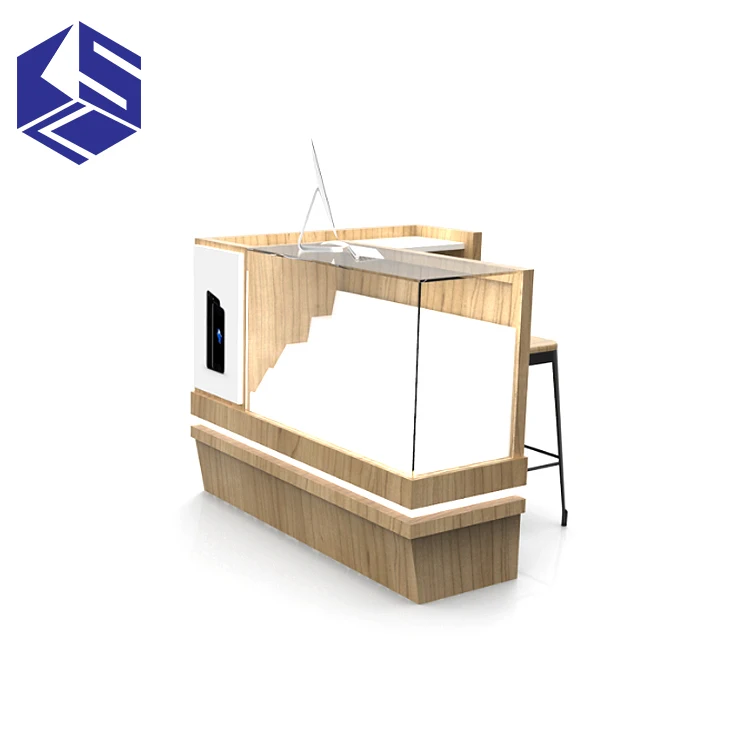 Factory Direct Sale Cell Phone Shop Showcase Wooden Tempered Glass
