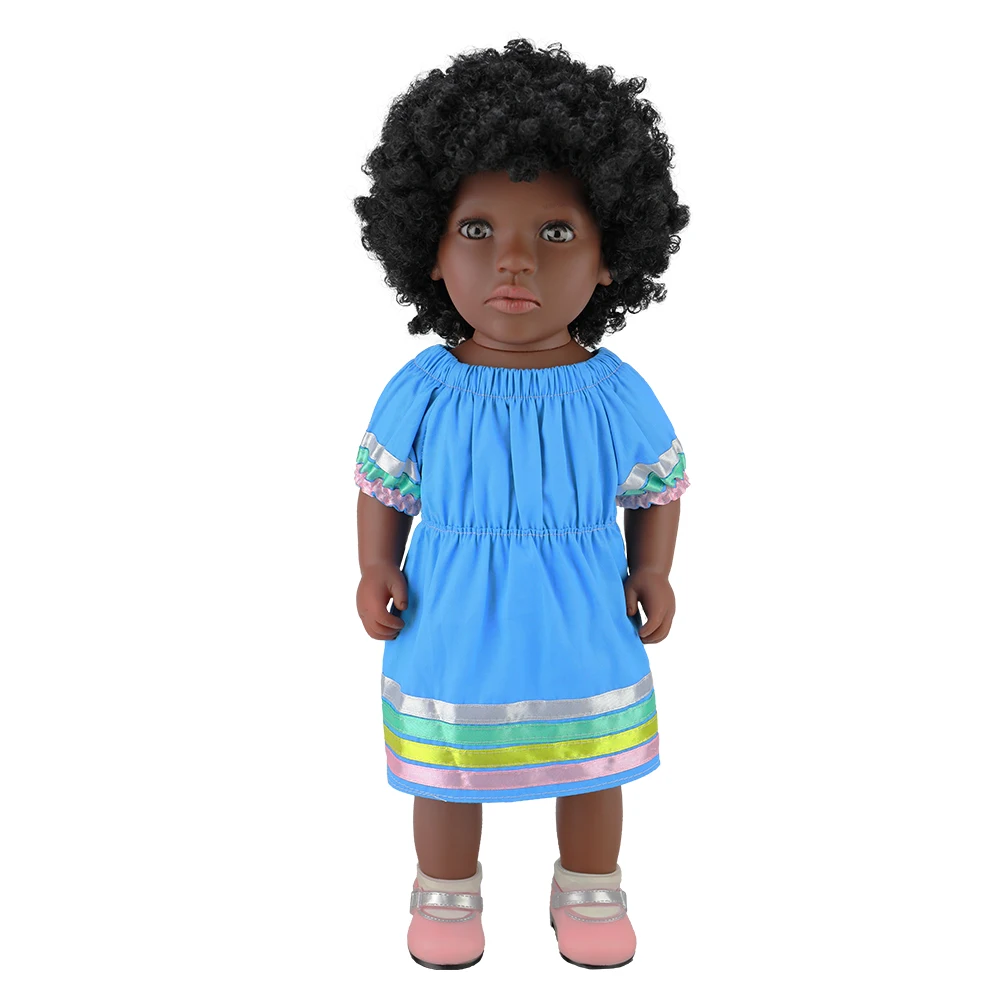 Wholesale Vinyl Plastic 16inch Beautiful Moveable Black Doll For
