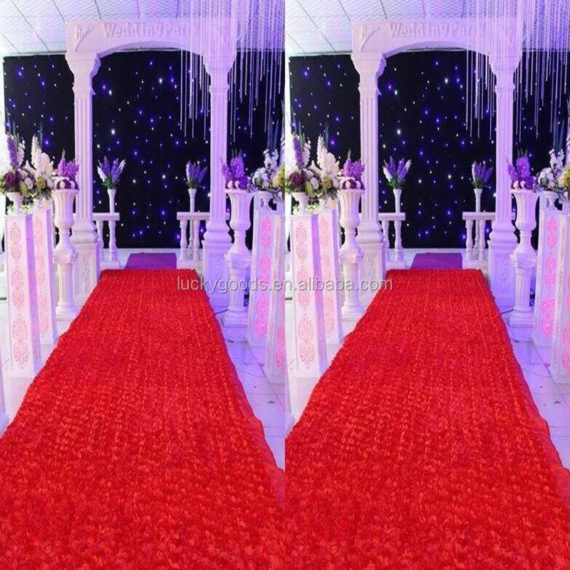 Lzb065 Elegant Wedding Red Rosette Carpet For Stage Decoration