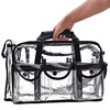 New fashion high quality large capacity Cosmetics Clear Makeup Bag with Pro Mua Round Bag with Shoulder Strap
