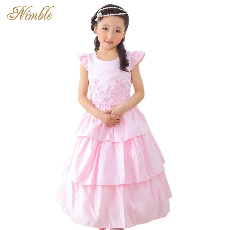 New Arrival Gambar Model Gaun Satin  Long Dress Kids Satin  