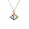 Minimalist dainty diamond rainbow eye 18K gold jewellery necklace designs for women