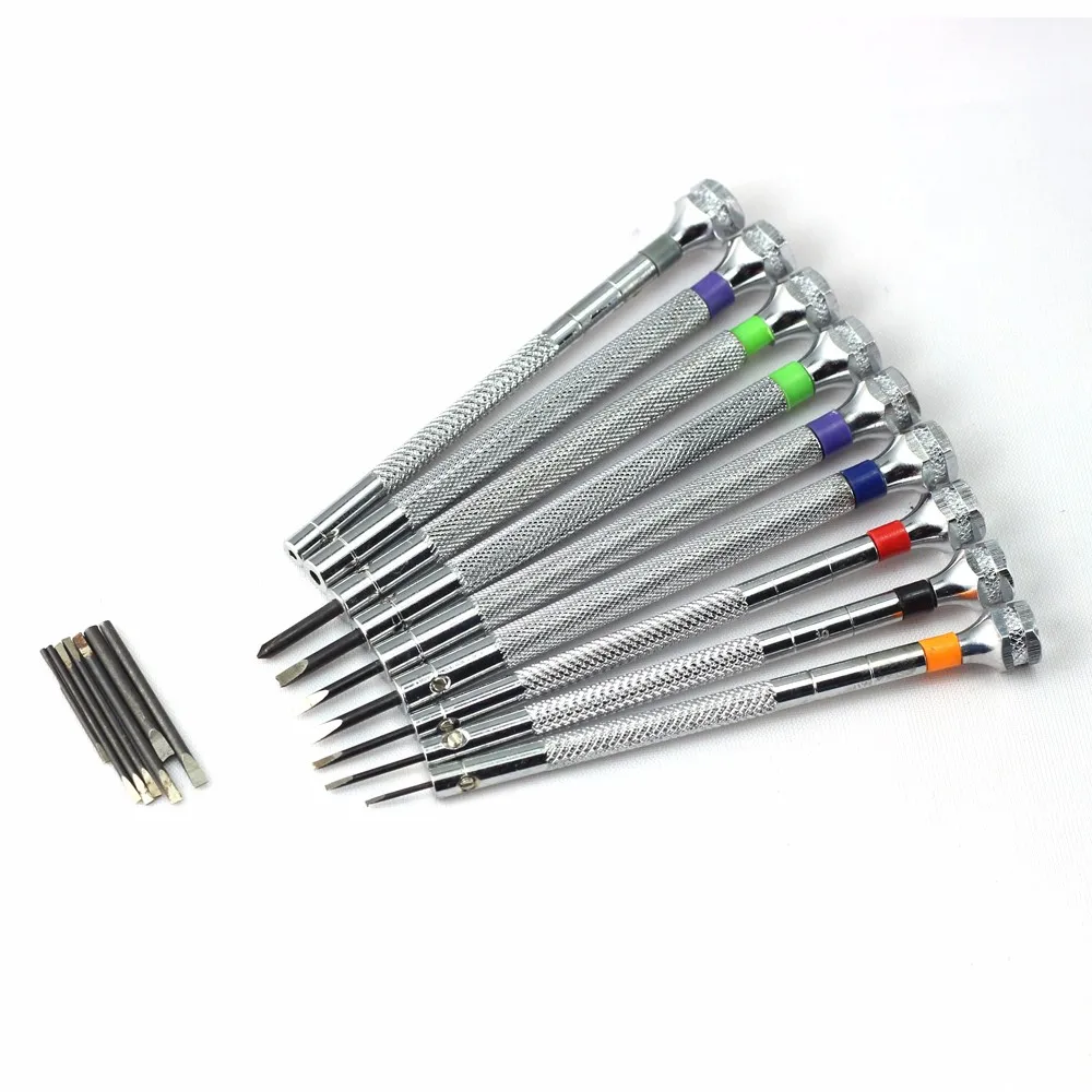 9pc Micro Screwdriver Set 0.5mm 2.5mm With Stand & Replacement Tips