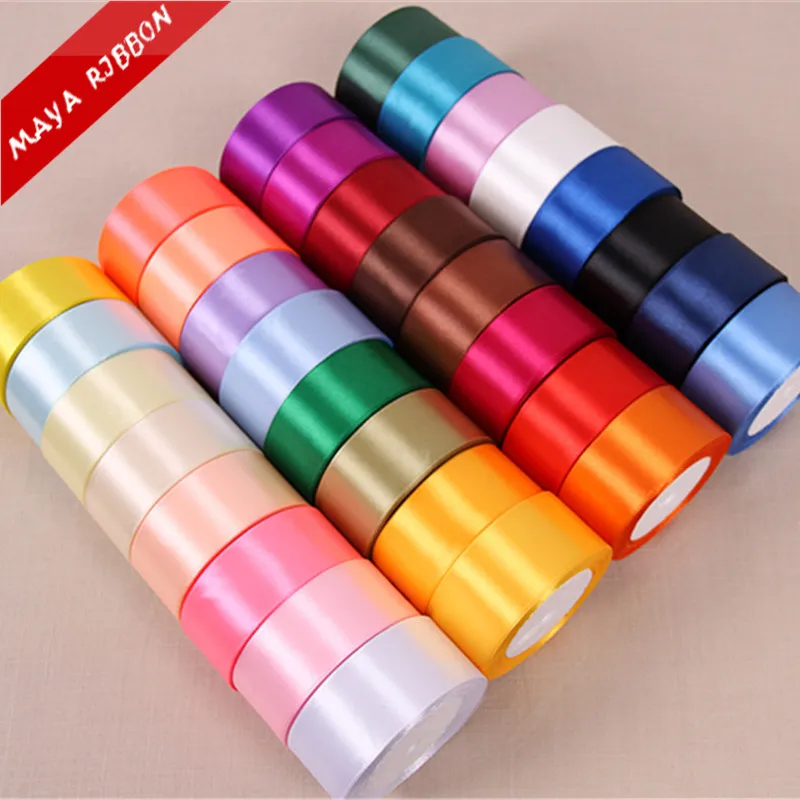 Satin Ribbon 10mm 35 Plain Coloured Double Sided 3//8/" inch Faced Ribbon