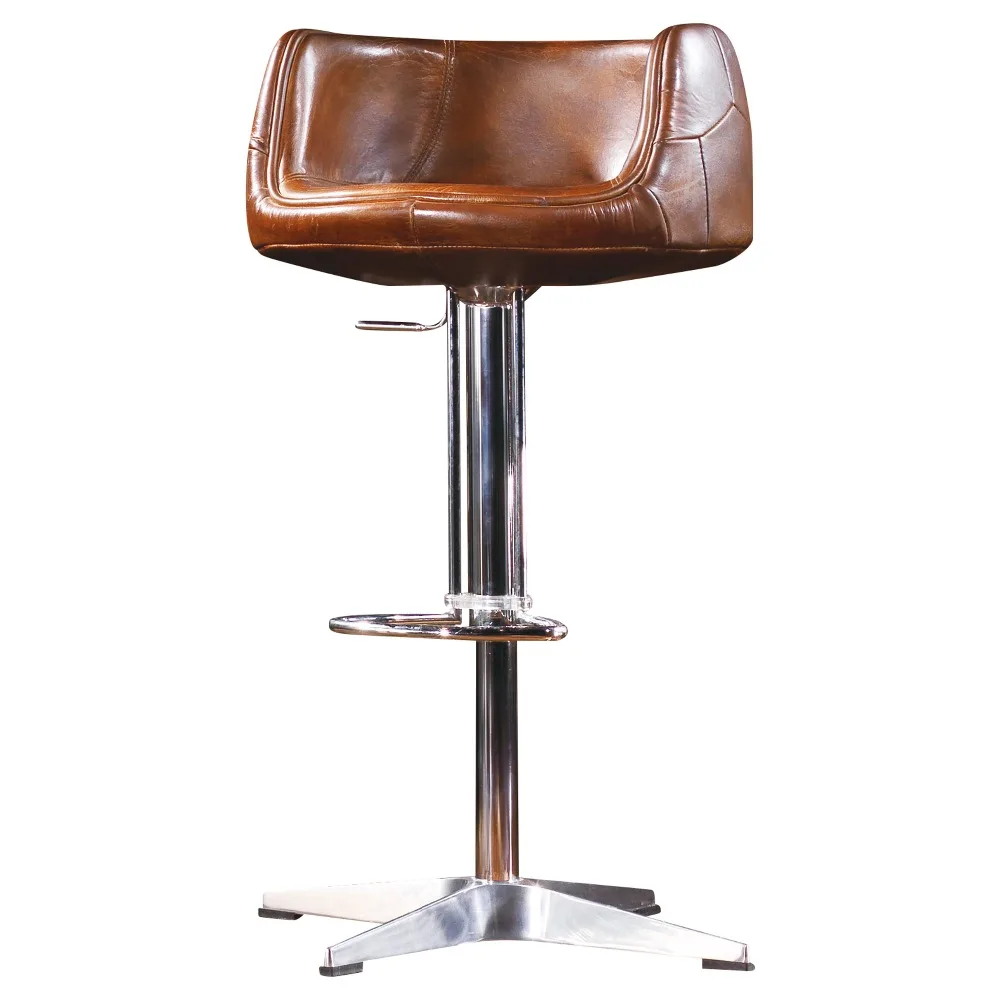 2017 Antique Brown Leather And Hydraulic Bar Chair For Sale - Buy