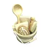 Custom Promotional Bamboo Wooden Bath Shower Spa Accessories Gift Set for Family