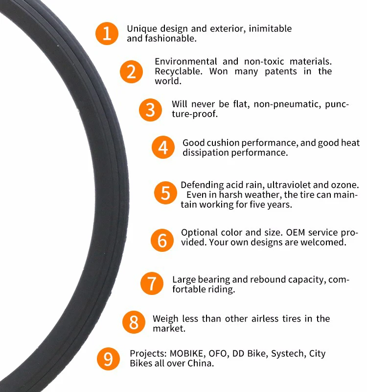 NEDONG 700*23C Road Solid Bicycle Airless Tires 700c bicycle tire, View