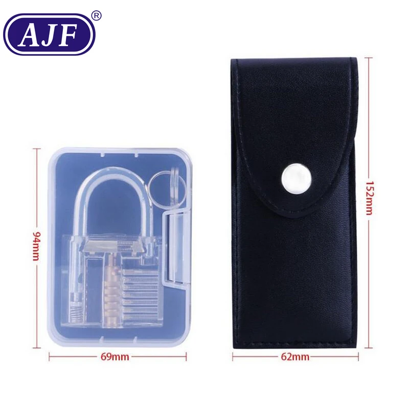 AJF Clear plastic padlock for recreational lockpicking practice