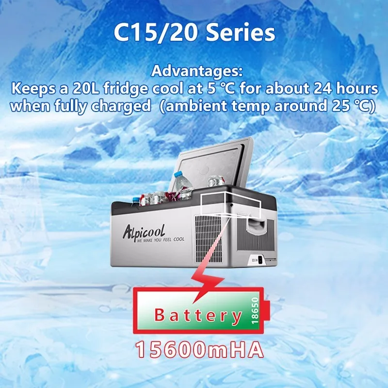 15l Dc Compressor Car Fridge Freezer With Builtin Battery Pack Buy