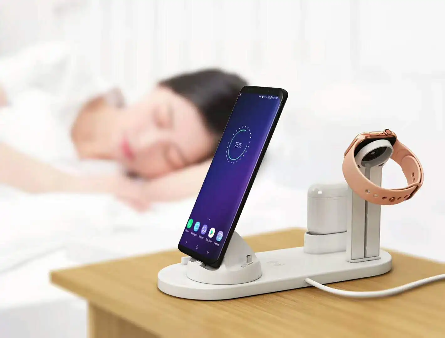 amazon bestseller 4-in-1 charging station wireless charger stand
