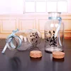 glass wishing bottle amber/clear with cork lids two size bottles