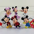 6Pcs Lot High Quality Mickey Figure Minnie Mouse PVC Keychains Key Rings Dolls Toys Free Shipping