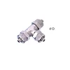 Pneumatic Components RPUT Union Tee Two Touch Fitting brass material nickel-plated Pneumatic rapid fittings quick connectors RPE