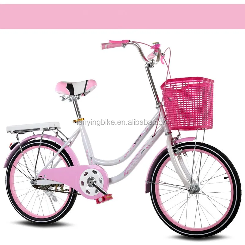 pink ladies bike with basket