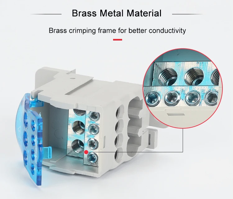 UKK 80A Power Distribution terminal block Panel Terminal Block Power Distribution box unipolar din rail terminal block