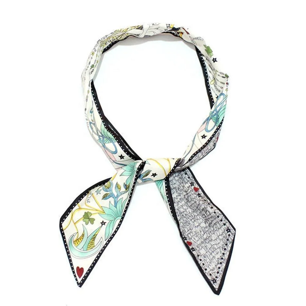 Fashionable Silk Scarf Tie Bag Handle Mini Ribbon Scarf For Women - Buy