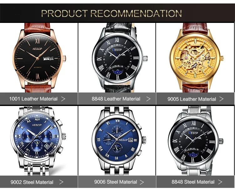 Automatic mechanical watch Fashion stainless steel watch waterproof multifunctional business men's watch