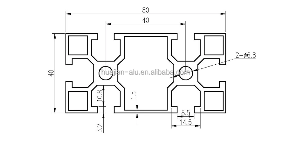 Gb Standard Profile 3mm Thickness Standard 4080 Industrial Aluminum ...