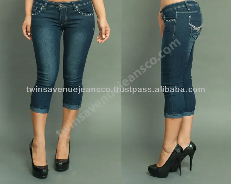 cropped denim jeans ladies