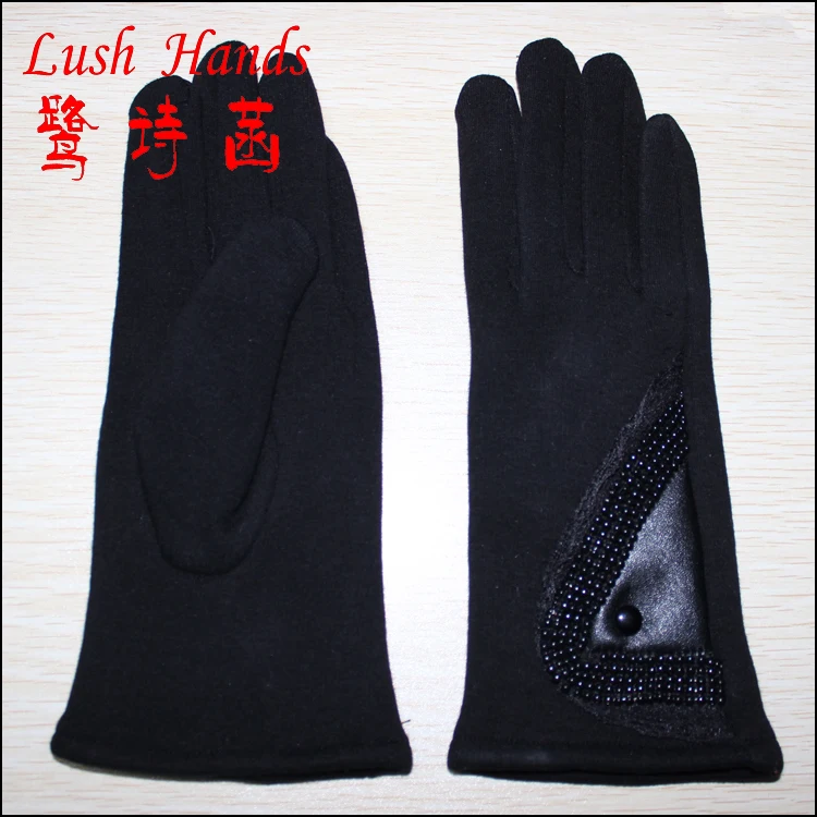 Cheap fashion woman mirco velvet hand gloves