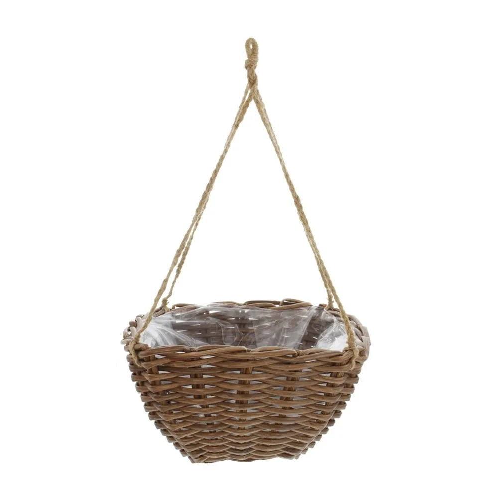 Brown Wicker Hanging Baskets Use For Planting Flower Buy Brown Wicker