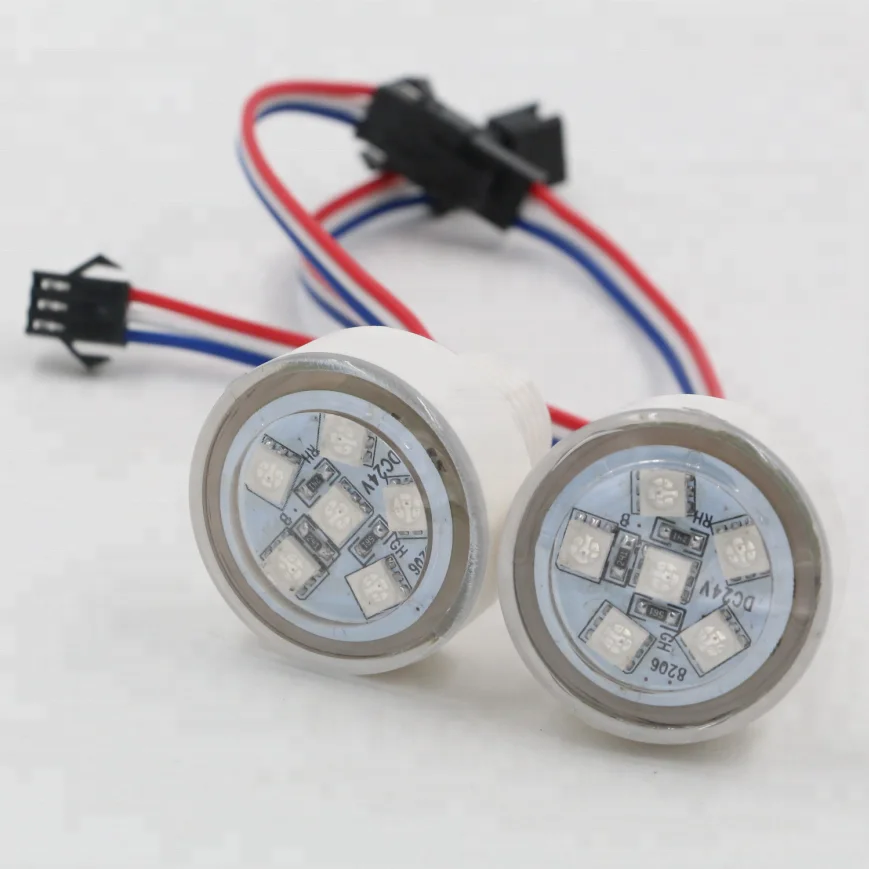 Flat cover 38mm Pixel Led lights 6pcs SMD5050 RGB for amusement rides DC12V