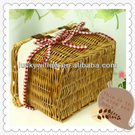Rattan Wicker Gift Basket With Lid And Fabric Cover Buy Rattan Basket