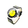Sun face real leather for large wrist women and men unique watches design manufacture