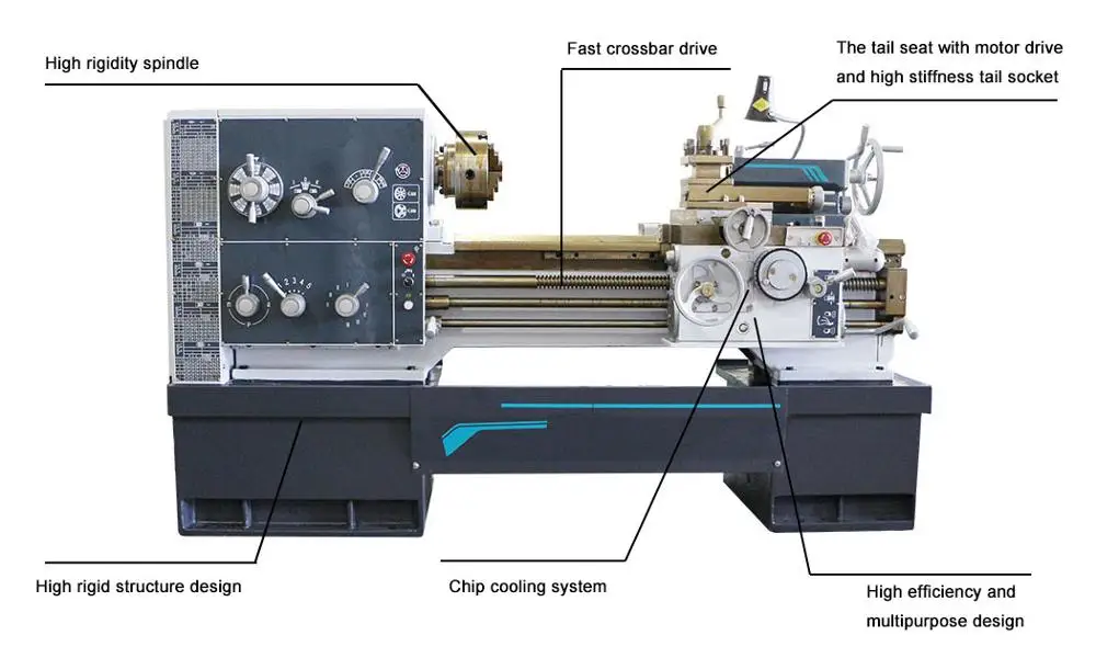 high precision cnc lathe machine CDE6150A second hand lathe