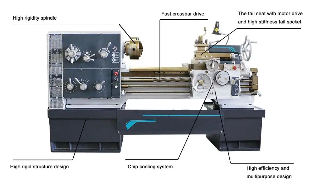 Good Quality metal lathe machine DRCH1460K Horizontal Lathe for Metal