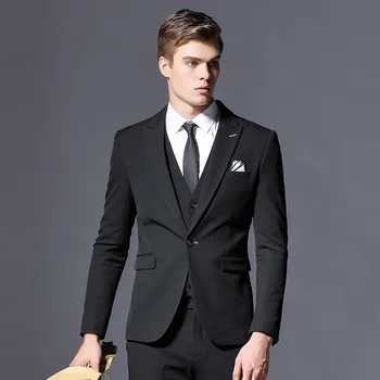 Wedding Coat Pant Full Black Formal Suit For Men - Buy Black Formal ...