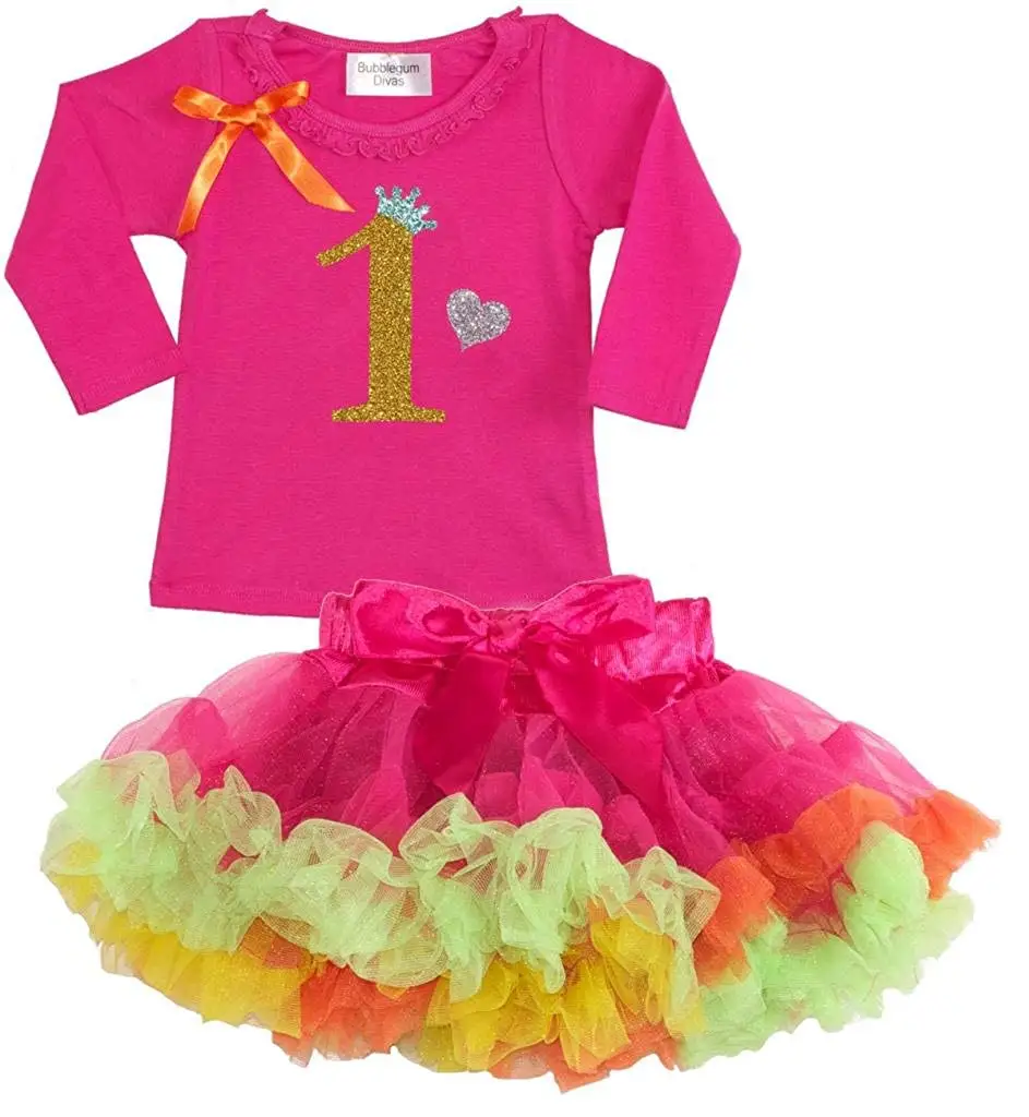 Bubblegum Divas Baby Girls 1st Birthday Cupcake Ruffle Bodysuit Tutu Set