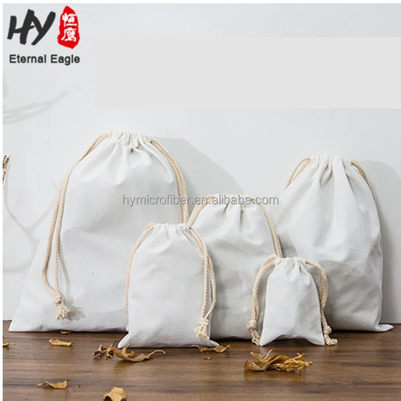 Custom White Cotton Canvas Drawstring Storage Bag Buy White Cotton