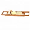 Hot sale bamboo bath caddy simple wood bathtub tray for shower
