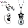 your business partner fashion pearl jewelry sets earring and necklace finger ring
