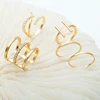 New Arrival Punk Women Hollow Out Midi Finger Knuckle Ring Sets 5PCS/Set Gold Silver Plated Plain Mid Finger Rings Rock Jewelry