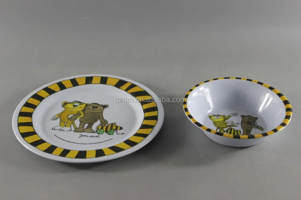 White Box Package Melamine Kids Dinner Set Of 2 Piece