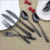 Black cutlery images, black tableware, black stainless cutlery
