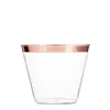 9oz PS Gold Rim Plastic Cup, Gold Rim Plastic Wine Glass