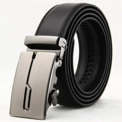 Wholesale litchi pattern men belts fashion business black genuine leather belt for mens