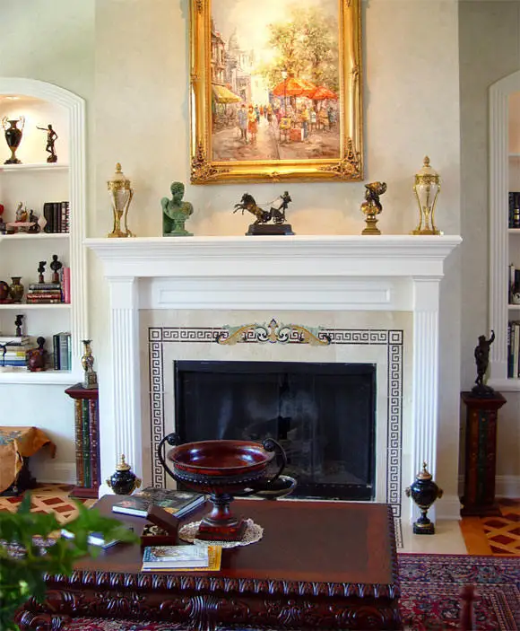 Synonyms Stone Custom Mantels Fireplace View White Stone