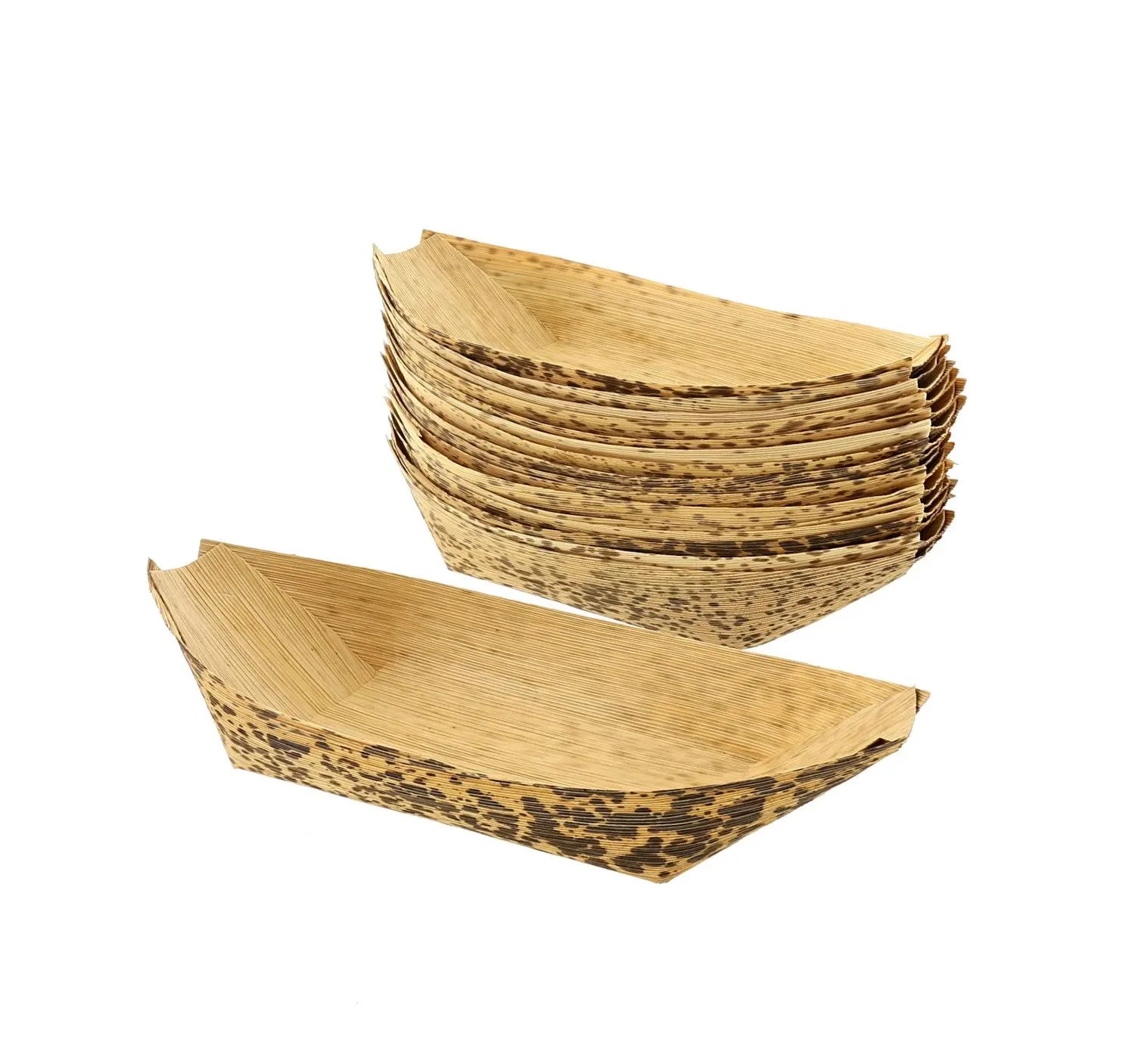Bamboo Serving Boat,5" X 2.5",Ecofriendly And Disposable For Home And